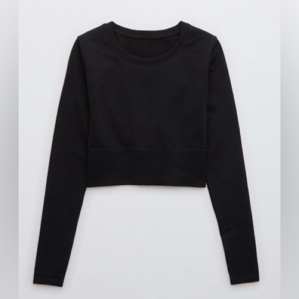 Aerie Black Activewear Cropped Top